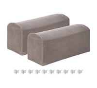 sourcing map 2Pcs Stretch Armrest Covers, Polyester Soft Armchair Slipcovers Couch Recliner Arm Cover with Twist Pins for Chair Sofa Protector, Taupe