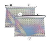 sourcing map 2Pcs Suction Cup Roller Blinds, 40 x 125cm Retractable Car Side Window Roller Sunshade Block Rays Glare and Heat, for Car Home Office Privacy Protection, Rainbow Silver
