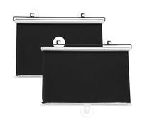 sourcing map 2Pcs Suction Cup Roller Blinds, 40 x 66cm Retractable Car Side Window Roller Sunshade Block Rays Glare and Heat, for Car Home Office Privacy Protection, Black