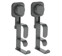 sourcing map 2Pcs Suction Cup Washbasin Rack, Reusable Wall Mounted Bathroom Basin Hook Chopping Board Vegetable Basket Hooks for Shower Kitchen, Black