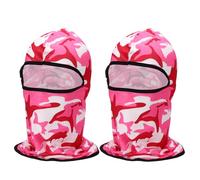 sourcing map 2pcs Summer Balaclava Face Mask, Polyester Sun Protection Hood Face Cover Cooling Full Head Mask for Men Women Fishing Motorcycle Cycling, Camo Rose Red