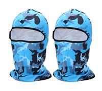 sourcing map 2pcs Summer Balaclava Face Mask, Polyester Sun Protection Hood Face Cover Cooling Full Head Mask for Men Women Fishing Motorcycle Cycling, Camo Sapphire Blue