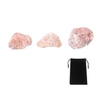sourcing map 2Pcs Sunstone Rough Crystals, Crystal Rocks Stone Real Raw Gemstones with Velvet Bag for Vase Filler Landscape Bottom Decoration Home Collection Decor DIY Project