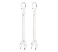 sourcing map 2Pcs Super Thin Combination Wrench 16mm Metric 12-Point Box and Open End Stainless Steel Double Ended Spanner Tool for Automotive Pipe Furniture Machinery DIY Repair, Silver