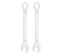 sourcing map 2Pcs Super Thin Combination Wrench 19mm Metric 12-Point Box and Open End Stainless Steel Double Ended Spanner Tool for Automotive Pipe Furniture Machinery DIY Repair, Silver