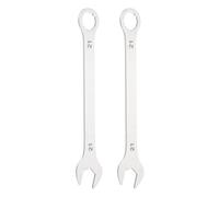 sourcing map 2Pcs Super Thin Combination Wrench 21mm Metric 12-Point Box and Open End Stainless Steel Double Ended Spanner Tool for Automotive Pipe Furniture Machinery DIY Repair, Silver