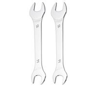 sourcing map 2pcs Super Thin Open End spanners Metric, 14mm x 15mm, Slim Chrome-Vanadium Steel Wrench Tool for Tight Spaces Repair