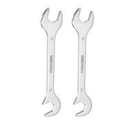sourcing map 2pcs Super-Thin Open End Wrench 11mm Metric Double Open-End Wrench 30Cr13 Stainless Steel Quenching Polish Spanner with 15°and 75° Angled for Auto Repairs