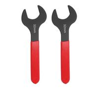 sourcing map 2Pcs Super Thin Single Open End Wrench 32mm Metric Carbon Steel Slim Wrench 15 Degree Angle Open Ended Ultra Thin Mechanic Spanner with Plastic Handle for Tight Space, Red