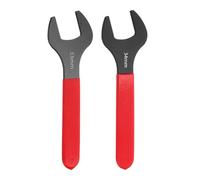 sourcing map 2Pcs Super Thin Single Open End Wrench 33mm/34mm Metric Carbon Steel Slim Wrench 15 Degree Angle Open Ended Ultra Thin Mechanic Spanner with Plastic Handle for Tight Space, Red