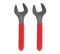 sourcing map 2Pcs Super Thin Single Open End Wrench 33mm Metric Carbon Steel Slim Wrench 15 Degree Angle Open Ended Ultra Thin Mechanic Spanner with Plastic Handle for Tight Space, Red