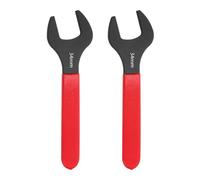 sourcing map 2Pcs Super Thin Single Open End Wrench 34mm Metric Carbon Steel Slim Wrench 15 Degree Angle Open Ended Ultra Thin Mechanic Spanner with Plastic Handle for Tight Space, Red