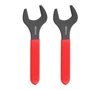 sourcing map 2Pcs Super Thin Single Open End Wrench 46mm Metric Carbon Steel Slim Wrench 15 Degree Angle Open Ended Ultra Thin Mechanic Spanner with Plastic Handle for Tight Space, Red