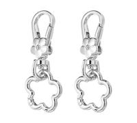 sourcing map 2Pcs Swivel Clasp Clip, Detachable Lobster Clasps with Flower Shape Keychain Clip Quick Release Key Ring for Jewelry Crafts Making Keychain Backpack, Silver
