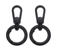 sourcing map 2Pcs Swivel Clasp Clip, Metal Spring Snap Hooks Keychain Key Ring Double Opening Lobster Claw Clasp Zinc Alloy Purse Clips for Jewelry Crafts Lanyard Making, Black