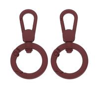 sourcing map 2Pcs Swivel Clasp Clip, Metal Spring Snap Hooks Keychain Key Ring Double Opening Lobster Claw Clasp Zinc Alloy Purse Clips for Jewelry Crafts Lanyard Making, Wine Red