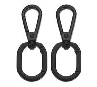 sourcing map 2Pcs Swivel Clasp Clips, Zinc Alloy Double Opening Spring Snap Hooks with Lobster Claw Clasp for DIY Crafts Keychain Lanyard Jewelry Making, Black