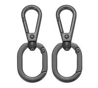 sourcing map 2Pcs Swivel Clasp Clips, Zinc Alloy Double Opening Spring Snap Hooks with Lobster Claw Clasp for DIY Crafts Keychain Lanyard Jewelry Making, Matt Metallic Black