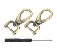 sourcing map 2Pcs Swivel Clasps Hook, 15mm(5/8 Inch) D Ring Detachable Snap Hook Metal Lobster Claw Clasp Hook with Screwdriver for Purse Keychain DIY Craft, Bronze