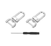 sourcing map 2Pcs Swivel Clasps Hook, 16mm 0.63" Detachable Snap Metal Lobster Claw Clasp Hook with Screwdriver for Purse Keychain DIY Craft, Silver