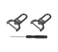 sourcing map 2Pcs Swivel Clasps Hook, 25mm 0.98" D Ring(2Pcs) Detachable Snap Metal Lobster Claw Clasp Hook with Screwdriver for Purse Keychain DIY Craft, Black