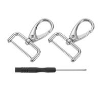 sourcing map 2Pcs Swivel Clasps Hook, 32mm(1-1/4 Inch) D Ring Detachable Snap Hook Metal Lobster Claw Clasp Hook with Screwdriver for Purse Keychain DIY Craft, Silver
