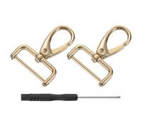 sourcing map 2Pcs Swivel Clasps Hook, 32mm(1-1/4 Inch) D Ring Detachable Snap Hook Metal Lobster Claw Clasp Hook with Screwdriver for Purse Keychain DIY Craft, Gold