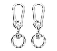 sourcing map 2Pcs Swivel Spring Snap Hook Clip, 2.52inch Keychain Clip Zinc Alloy Swivel Lobster Claw with O Ring for Bags Lanyard Craft Making, Silver
