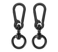 sourcing map 2Pcs Swivel Spring Snap Hook Clip, 2.52inch Keychain Clip Zinc Alloy Swivel Lobster Claw with O Ring for Bags Lanyard Craft Making, Black