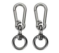 sourcing map 2Pcs Swivel Spring Snap Hook Clip, 2.52inch Keychain Clip Zinc Alloy Swivel Lobster Claw with O Ring for Bags Lanyard Craft Making, Matt Metallic Black