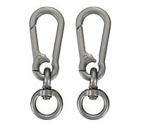 sourcing map 2Pcs Swivel Spring Snap Hook Clip, 2.87inch Keychain Clip Zinc Alloy Swivel Lobster Claw with O Ring for Bags Lanyard Craft Making, Pearl Metallic Black