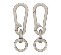 sourcing map 2Pcs Swivel Spring Snap Hook Clip, 2.87inch Keychain Clip Zinc Alloy Swivel Lobster Claw with O Ring for Bags Lanyard Craft Making, Grey