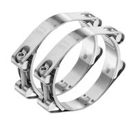 sourcing map 2pcs T-Bolt Hose Clamp 85-95mm (3.3-3.7") 304 Stainless Steel Double Head Adjustable Intake Radiator Tube Clamps for Automotive Plumbing Industrial Intercooler Pipes