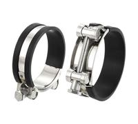 sourcing map 2Pcs T-Bolt Hose Clamp Working Range 74-79mm Rubber Cushioned Intake Intercooler Clamps Adjustable Tube Clamps for Tubes Pipes