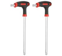 sourcing map 2pcs T-Handle Ball End Hex Key Wrench 10mm Metric 277mm Length Extra Long Arm Cr-V T-Key Inner Hexagon Wrenches Spanner Repair Tools for Automotive Household Maintenance, Red Black