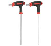 sourcing map 2pcs T-Handle Hex Key Wrench 6mm Metric 212mm Length Extra Long Arm Cr-V T-Key Inner Hexagon Wrenches Spanner Repair Tools for Automotive Household Maintenance, Red Black