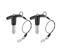 sourcing map 2Pcs T Handle Lock Pins, 10mm x 20mm Usage Length Stainless Steel Push-Button Quick Release Pin