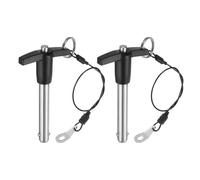 sourcing map 2Pcs T Handle Lock Pins, 10mm x 50mm Usage Length Stainless Steel Push-Button Quick Release Pin