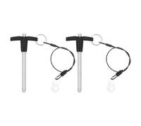 sourcing map 2Pcs T Handle Quick Release Pin, 1/4"x2-3/8" 304 Stainless Steel Locking Pin Push-Button Quick Release Pin with Lanyard Cable for Audio Bimini Top Marine Hardware, Silver