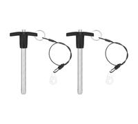 sourcing map 2Pcs T Handle Quick Release Pin, 3/8"x2-3/4mm 304 Stainless Steel Locking Pin Push-Button Quick Release Pin with Lanyard Cable for Audio Bimini Top Marine Hardware, Silver