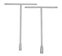 sourcing map 2pcs T-Handle Socket Wrench 10/11mm Metric Hexagonal Wrench Socket with Anti-Slip Long Reach CR-V Chromium Vanadium Steel for Motorcycle Bicycle Car Repair, Silver