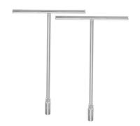 sourcing map 2pcs T-Handle Socket Wrench 10mm Metric Hexagonal Wrench Socket with Anti-Slip Long Reach CR-V Chromium Vanadium Steel for Motorcycle Bicycle Car Repair, Silver