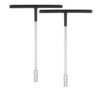 sourcing map 2pcs T-Handle Socket Wrench 10mm Metric High Carbon Steel 6-Point Hex Hexagon T-Shape Spanner with Non-Slip Handle for Motorcycle Vehicle Car Bicycle Repair