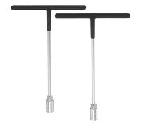 sourcing map 2pcs T-Handle Socket Wrench 17mm Metric High Carbon Steel 6-Point Hex Hexagon T-Shape Spanner with Non-Slip Handle for Motorcycle Vehicle Car Bicycle Repair