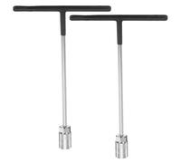 sourcing map 2pcs T-Handle Socket Wrench 19mm Metric High Carbon Steel 6-Point Hex Hexagon T-Shape Spanner with Non-Slip Handle for Motorcycle Vehicle Car Bicycle Repair
