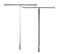 sourcing map 2pcs T-Handle Socket Wrench 6/7mm Metric Hexagonal Wrench Socket with Anti-Slip Long Reach CR-V Chromium Vanadium Steel for Motorcycle Bicycle Car Repair, Silver