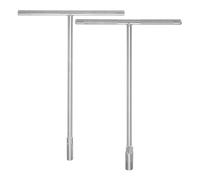 sourcing map 2pcs T-Handle Socket Wrench 8/9mm Metric Hexagonal Wrench Socket with Anti-Slip Long Reach CR-V Chromium Vanadium Steel for Motorcycle Bicycle Car Repair, Silver