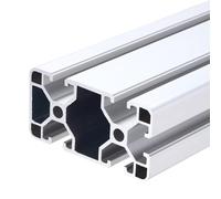 sourcing map 2PCS t Slot 4080 Aluminum Extrusion, 500mm European Standard Anodized Linear Rail Profile for 3D Printer Parts CNC DIY Projects, Silver
