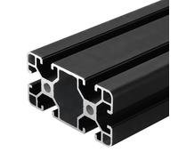 sourcing map 2PCS t Slot 4080 Aluminum Extrusion, 700mm European Standard Anodized Linear Rail Profile for 3D Printer Parts CNC DIY Projects, Black
