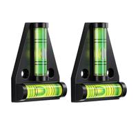 sourcing map 2pcs t Type RV Levelers Dual-Function Bubble Spirit Levels Little Measuring Layout Tools with Screws Mounting Hole for Trailer Carpentry Picture Frame, Black